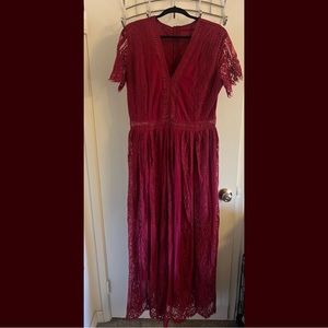 BRAND NEW!! Boho Burgundy Maxi Dress